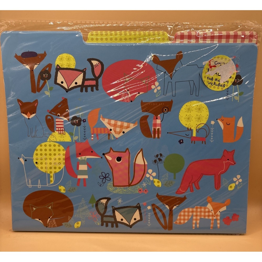 Paperchase Foxy Friends File Folders 12-Pack Fox Discontinued Classroom Office